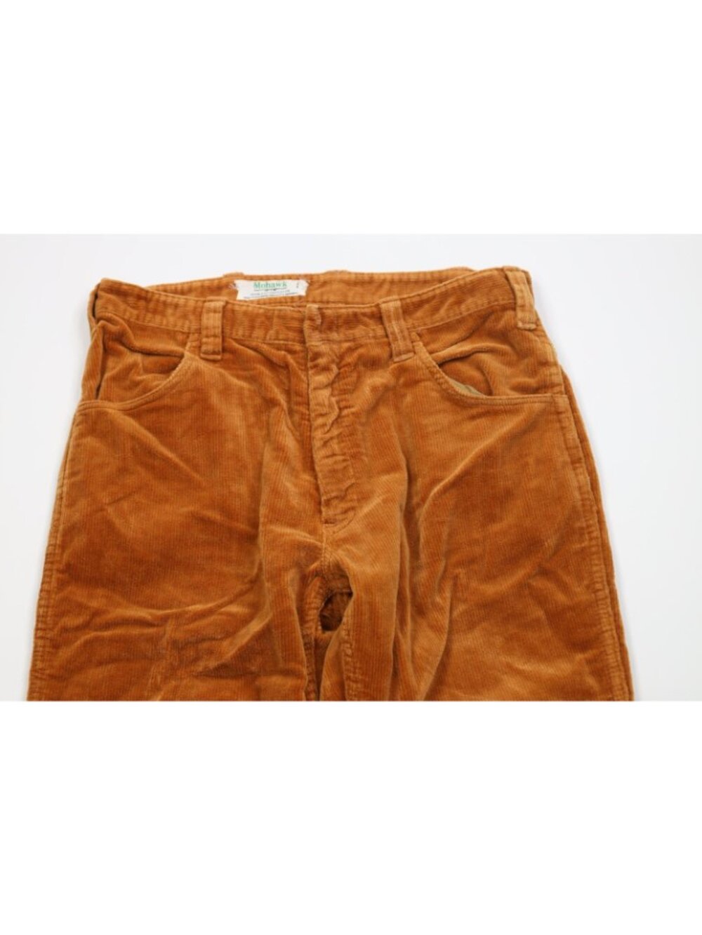 Vintage 70s Streetwear Mens 29x30 Faded Corduroy Wide Leg Pants Orange Brown - Picture 2 of 12